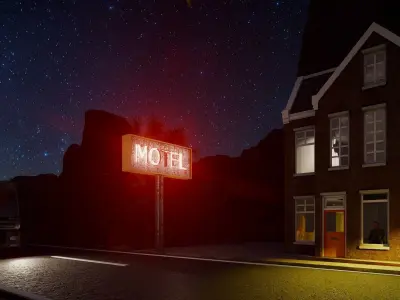 Motel Building Low-poly 3D model