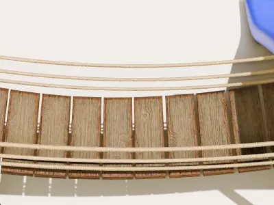 Playground castle with a slide Low-poly 3D model