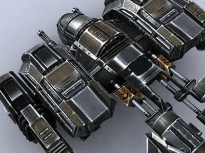 3DRT - Sci-Fi Dropship 4 Low-poly 3D model