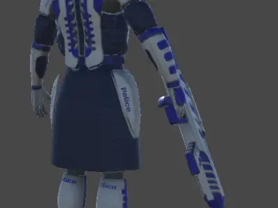 Futuristic Police Soldier 02 - Unity Asset Game Asset Low-poly 3D model