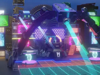 show stage design Low-poly 3D model