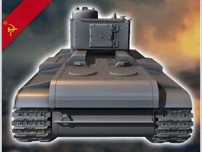 T-220 Object 220 KV-220 - Soviet army WW2 Second World East fron 3D print model