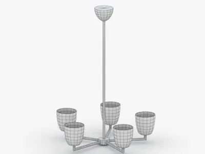 1482 - Chandelier Lamp Low-poly 3D model