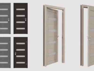 ArchViz Interior Door including hardware - Style Bavaria01 3D model