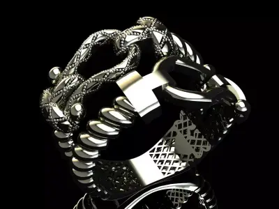 28 Crosshatch Luxe Ring 5gm 3D print model