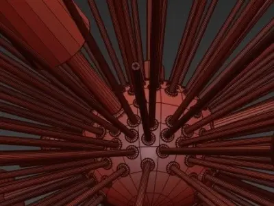 White Beaded Urchin Chandelier Sputnik 3D model