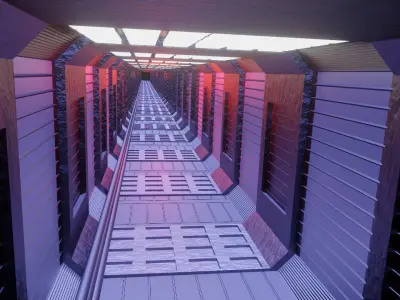 sci fi tunnel 3d model 3D model