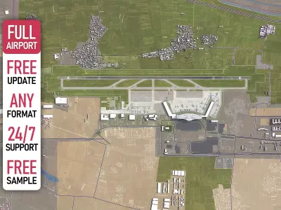 Jinan - 3D Airport Model Low-poly 3D model