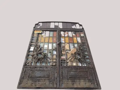 Worn Double Door 3D model