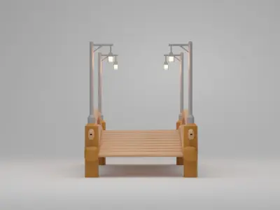 Timber bridge Free 3D print model