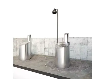 General Waste Containers With Underground Storage 3D model