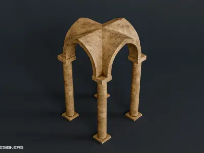 Gothic Groin Vault And Rib Vault 3D model