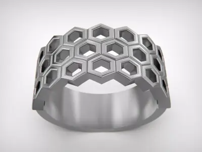Honeycomb Ring 3D print model