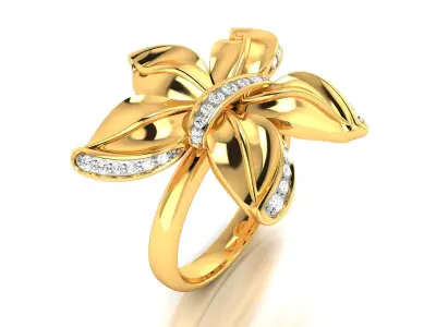 Solitaire Engagement Wedding Women Ring 3D print model 5