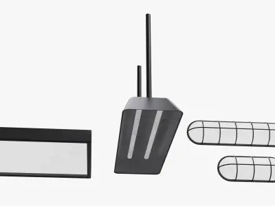 Celing Lamp Set Low-poly 3D model