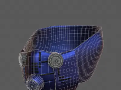 Gas mask helmet 3d model scifi Low-poly  Low-poly 3D model 410