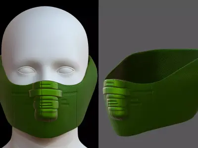Gas mask helmet 3d model scifi Low-poly  Low-poly 3D model 148