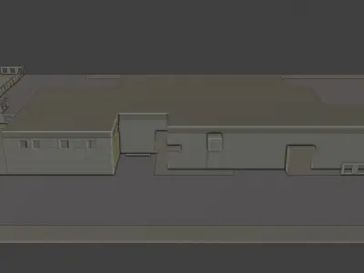 Layout 003 Restaurant Low-poly 3D model