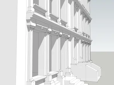 House-5 building with windows and balconies 3D model
