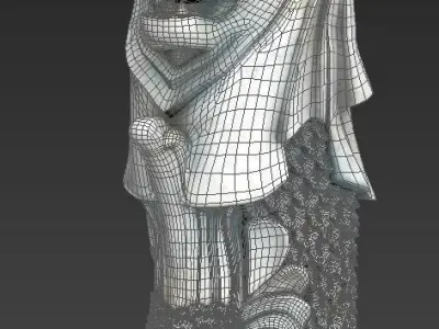 Merlion singapore lion statue 3D model