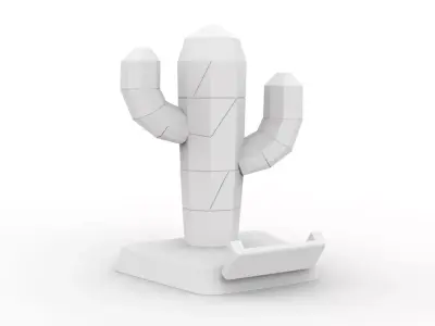 Cactus Phone Holder 3D Printable 3D print model