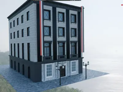 Germany ww2 30s house with Albert Speer lamps 3D model