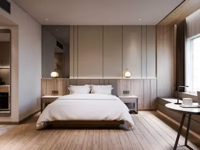 Hotel Bedroom Scene Blender-Fbx-Obj 3D model