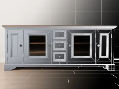 Rustic Entertainment center 3D model