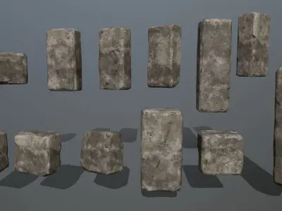 wall stone Low-poly 3D model
