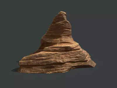 Red Rock Sandstone Pbr 3 Low-poly 3D model