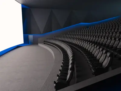 Modern High Tech Cinema Movie Theater 3D model