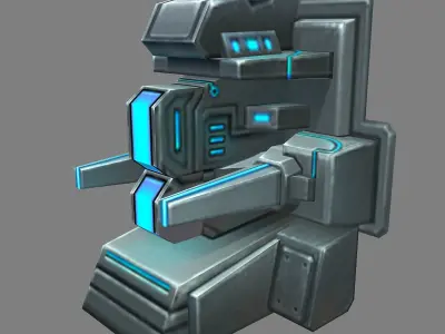 Wall Fortress - Machine Gun Type 01 3D model