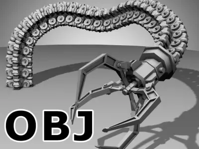 Robot Mechanic Arm OBJ - style one 3D model
