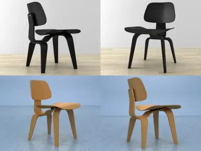 DCW Dining Chair Wood 3D model