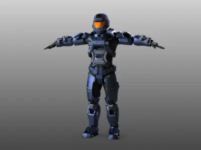 Spartan IV 3D Maya Rigged Low-poly 3D model Low-poly 3D model