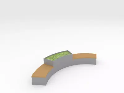 Bench Park 17 Low-poly 3D model