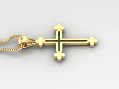 High Cross Pendant Light Gold 18K 4CP058 3D print model