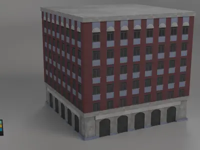 8 Buildings Pack  Low-poly 3D model