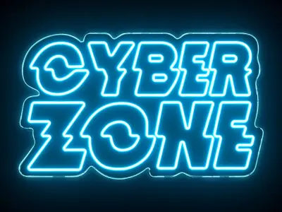 Cyber Zone Neon Sign 3D model