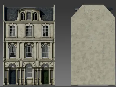 European Apartment Building Modular Set 3D model