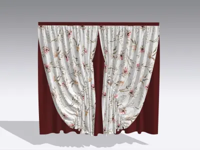 Curtain Low-poly 3D model