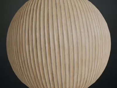 Modern Ribbed Slatted Wood Wall Panel PBR Seamless Texture