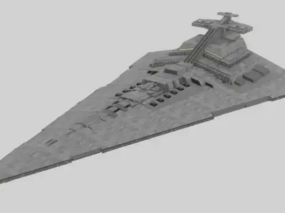  Redesign Praetor class star battlecruiser Low-poly 3D model