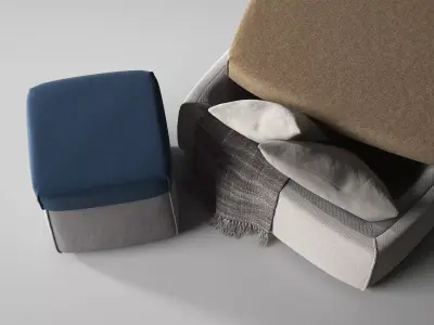 Secret two ottomans 3D model