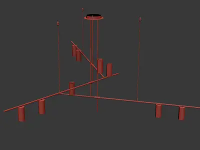 Light Suspension Chandelier 3D model