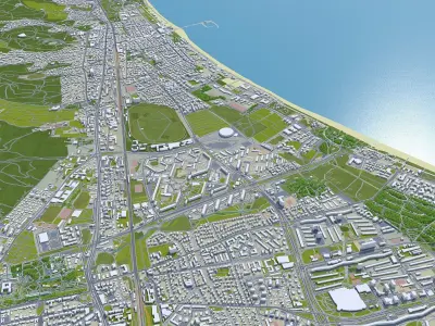 Sopot Poland 20km Low-poly 3D model