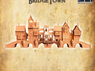 Modular BridgeTown Tabletop Terrain 28 MM 3D print model