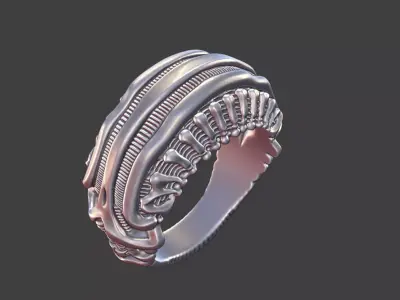 bioorganic giger style ring  v3 3D print model