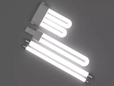 Illuminated Fluorescent Tubes Set 3D model