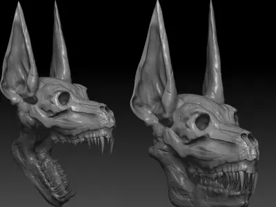 Mythological Anubis Sculpting Low-poly 3D model